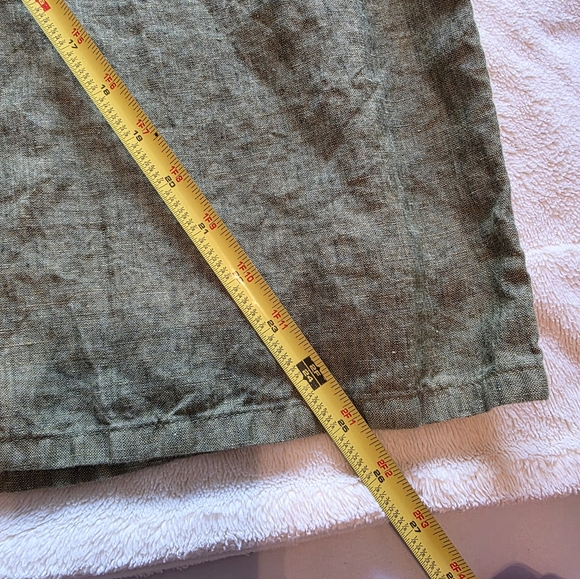 Eileen Fisher Organic Linen Green Pants Size XL - Picture 5 of 12